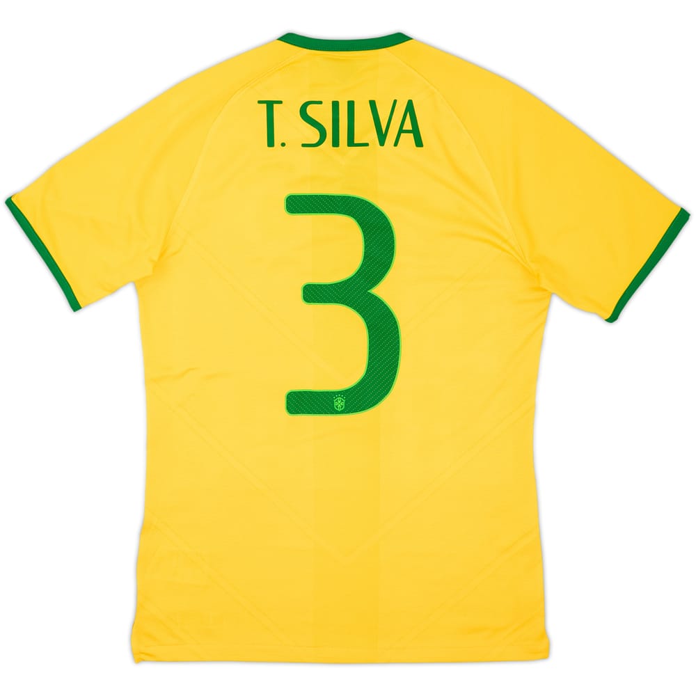 2014-15 Brazil Authentic Home Shirt T. Silva #3 - 6/10 - (S)