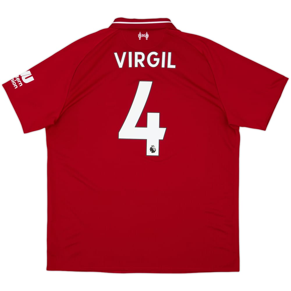 2018-19 Liverpool Home Shirt Virgil #4 - 8/10 - (XL)