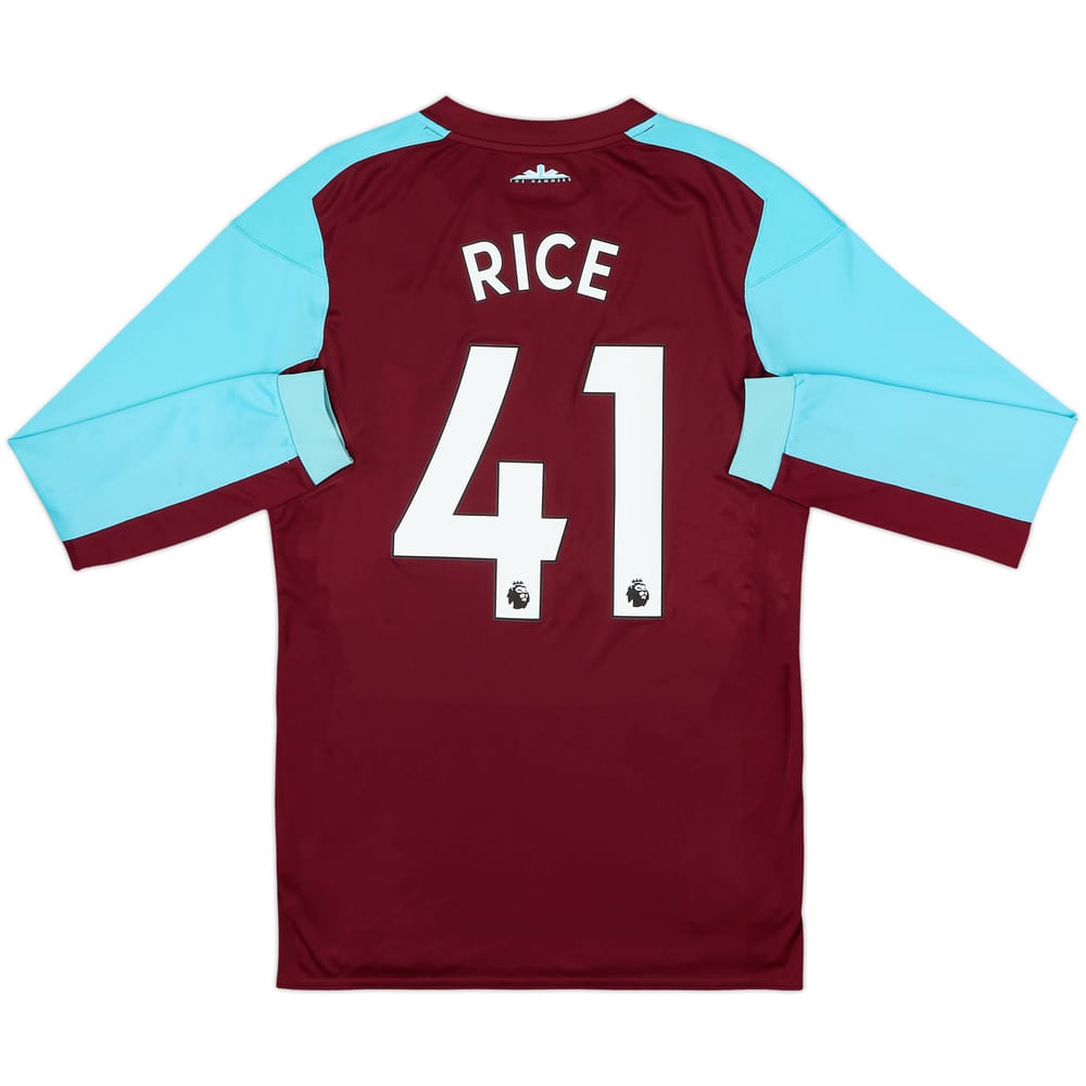 2017-18 West Ham Home L/S Shirt Rice #41 - 7/10 - (S)