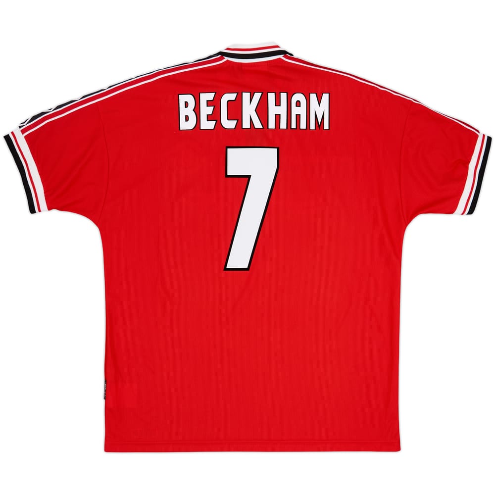 1998-00 Manchester United Home Shirt Beckham #7 - 7/10 - (XL)