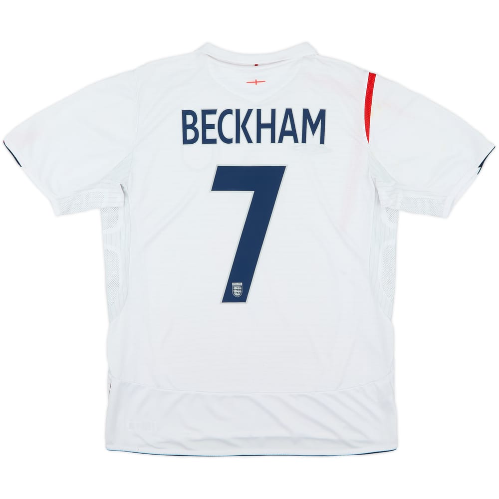 2005-07 England Home Shirt Beckham #7 - 6/10 - (L)