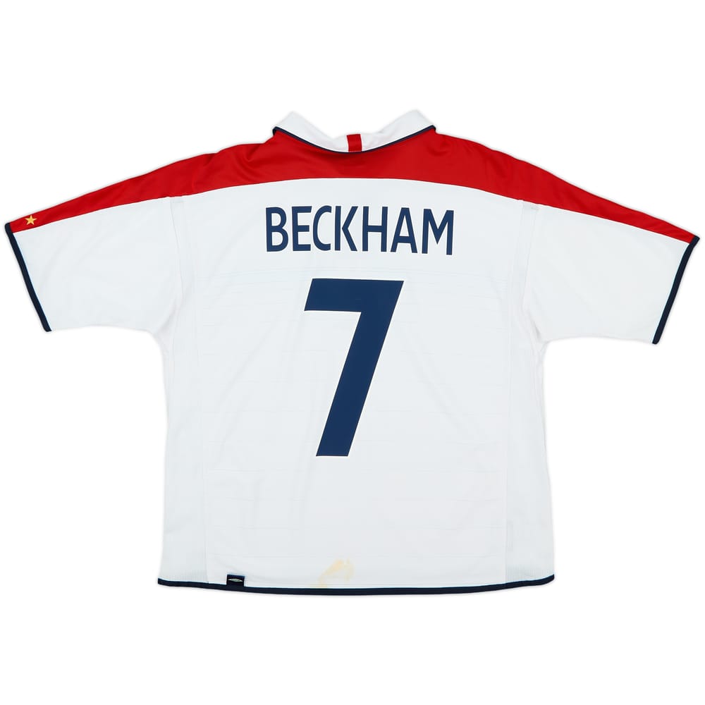 2003-05 England Home Shirt Beckham #7 - 5/10 - (L)