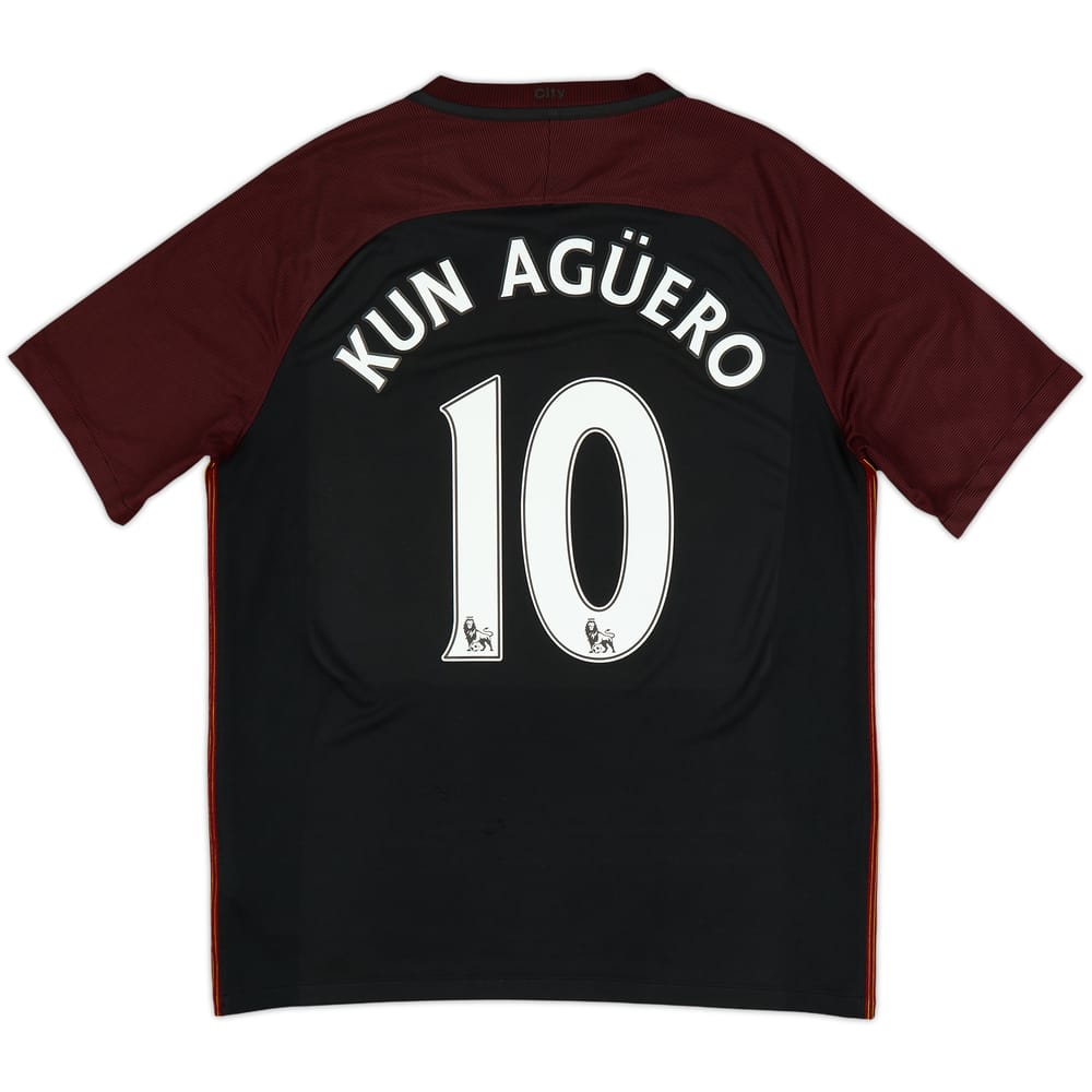 Camiseta de visitante del Manchester City 2016-17 Kun Aguero #10 - 8/10 - (L)