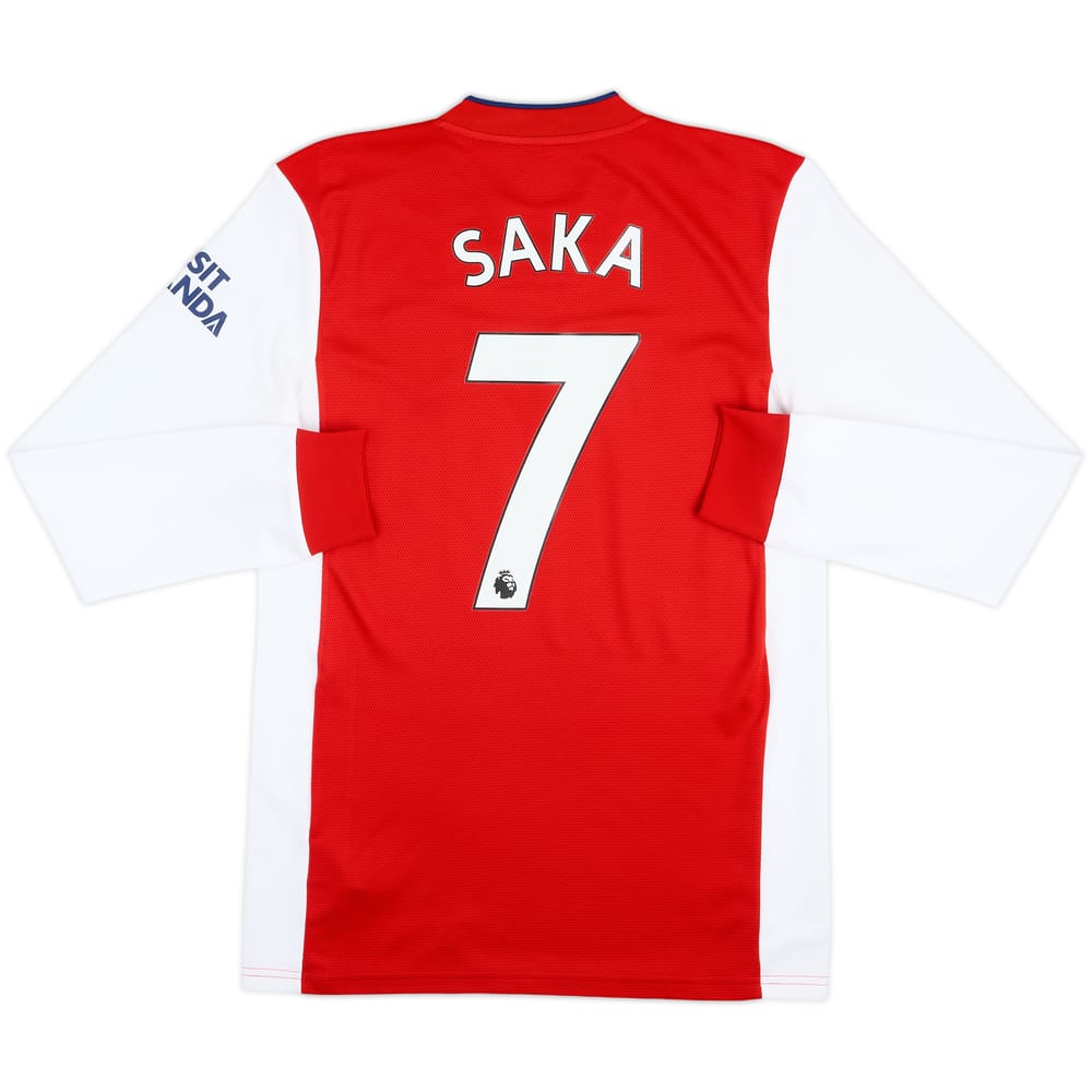 2021-22 Arsenal Home L/S Shirt Saka #7 - 9/10 - (S)