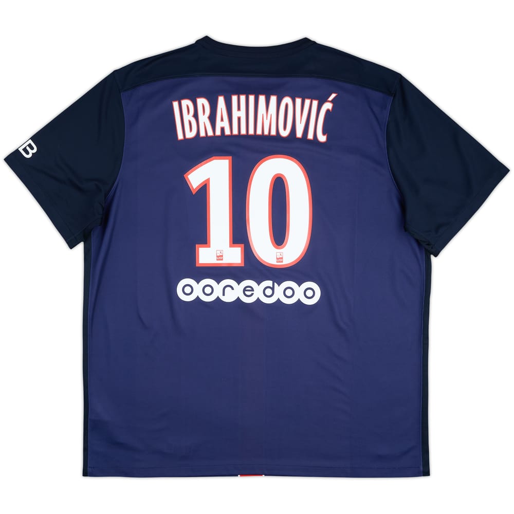 2015-16 Paris Saint-Germain Home Shirt Ibrahimovic #10 - 8/10 - (XXL)