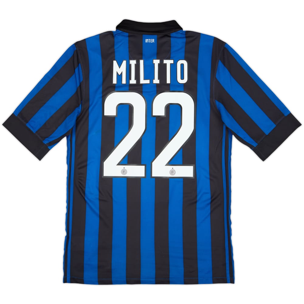 2011-12 Inter Milan Home Shirt Milito #22 - 8/10 - (S)