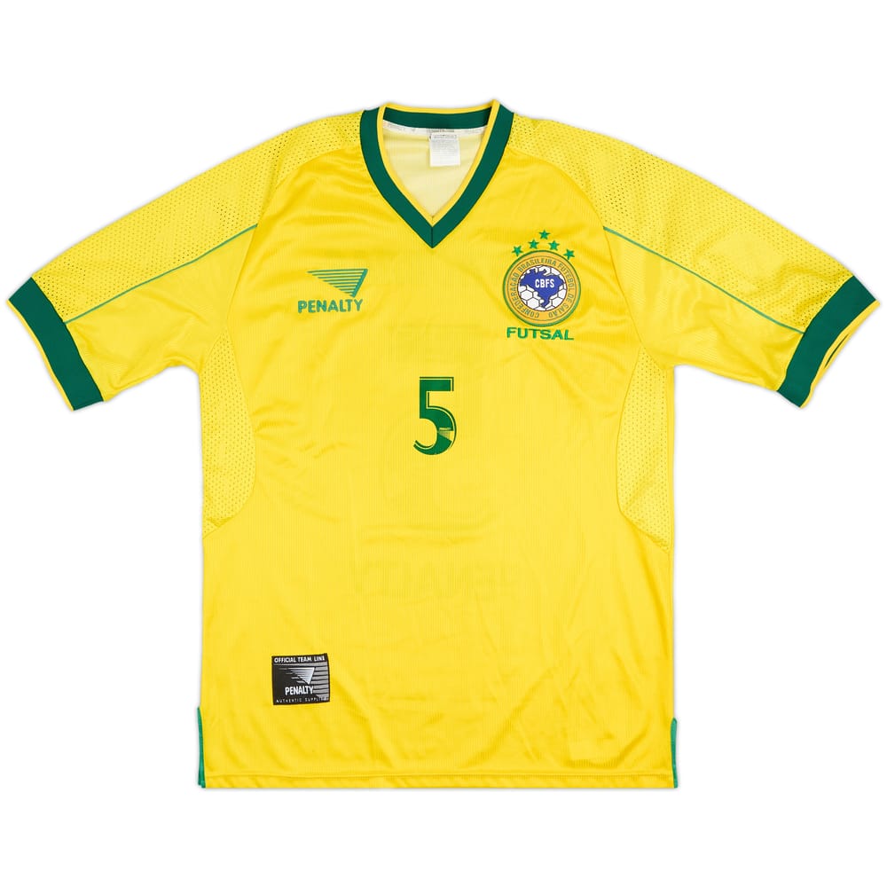 1998-99 Brazil Futsal Home Shirt #5 (Manoel Tobias) - 7/10 - (L)