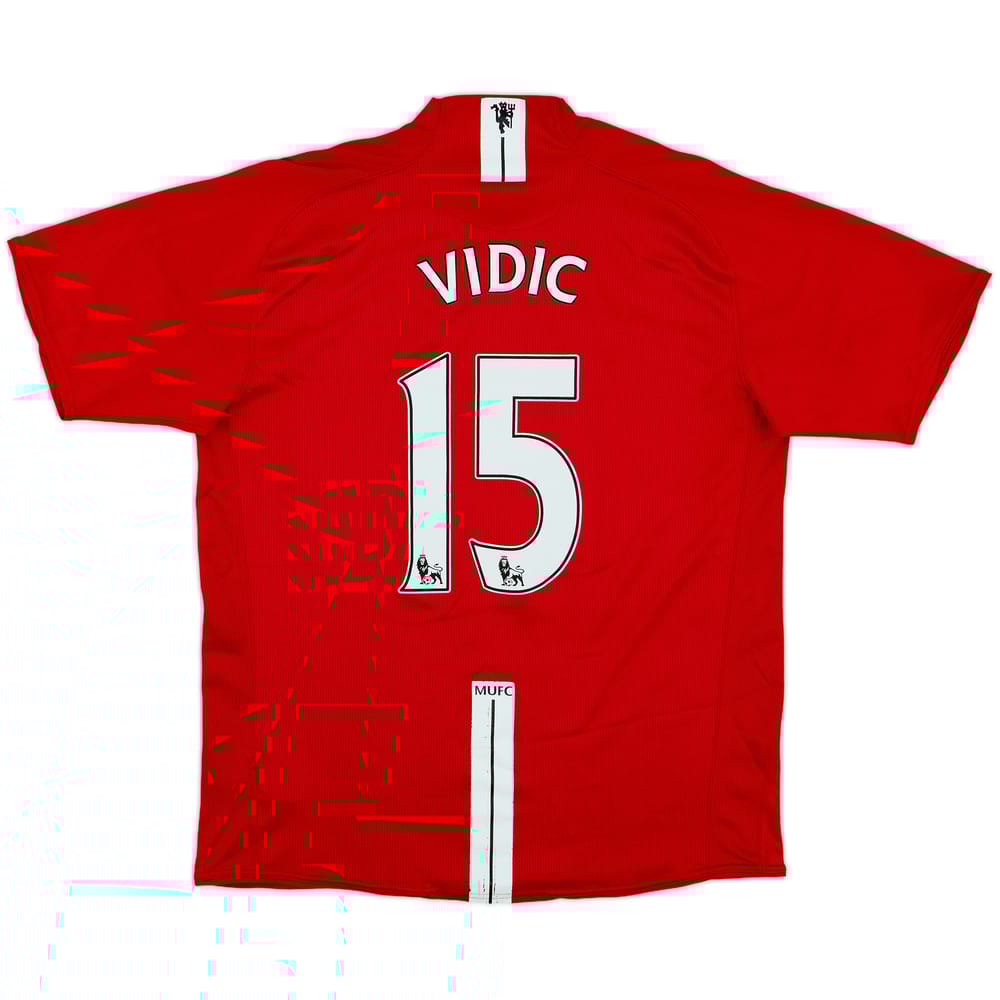 2007-09 Manchester United Home Shirt Vidic #15 - 8/10 - (L)
