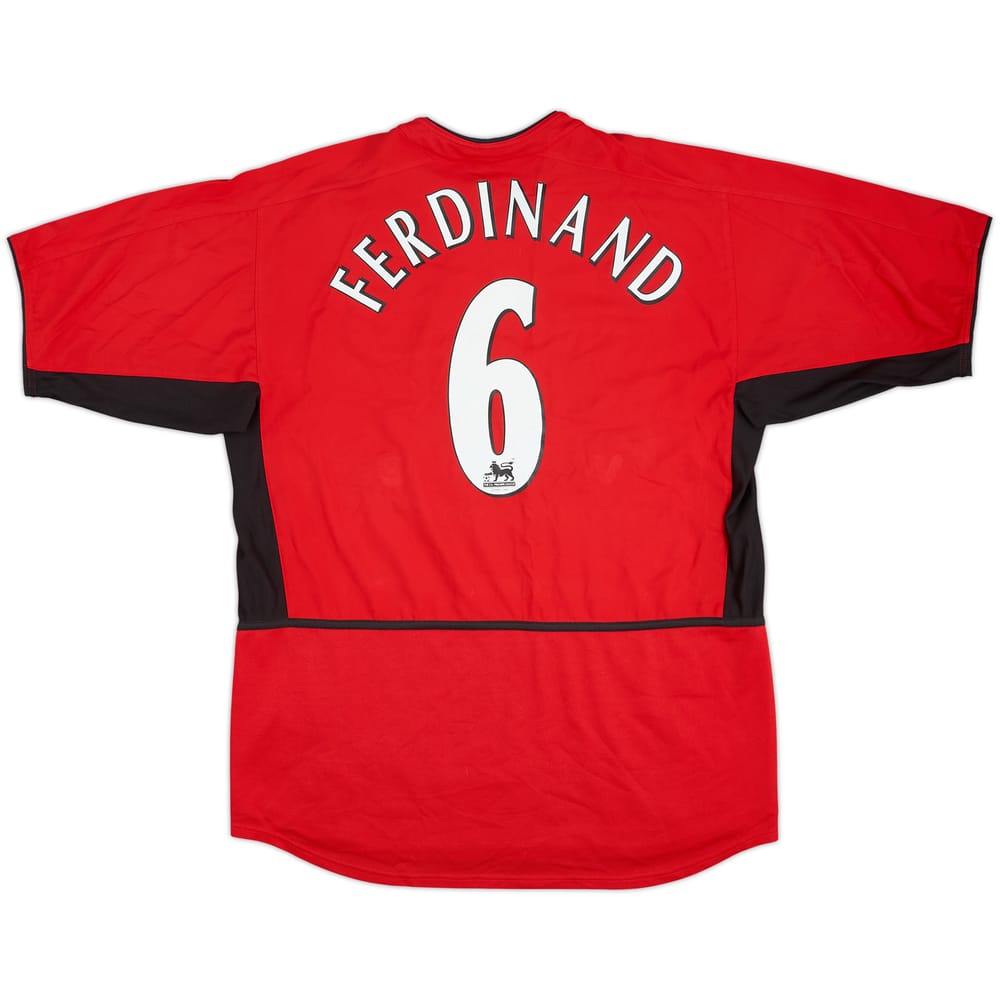 2002-04 Manchester United Home Shirt Ferdinand #6 - 8/10 - (L)