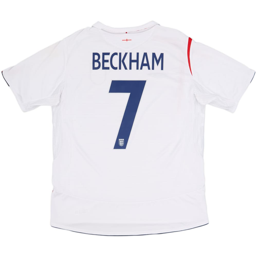 2005-07 England Home Shirt Beckham #7 - 6/10 - (XL)