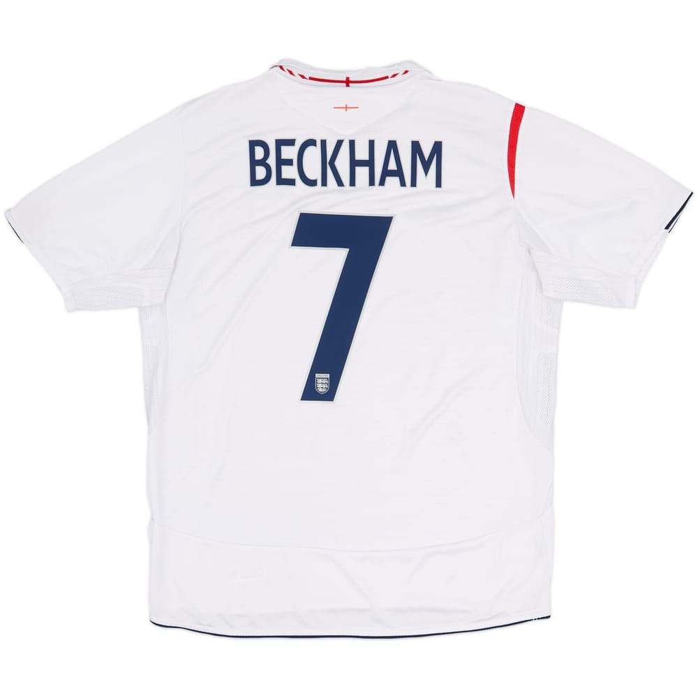 2005-07 England Home Shirt Beckham #7 - 6/10 - (XL)