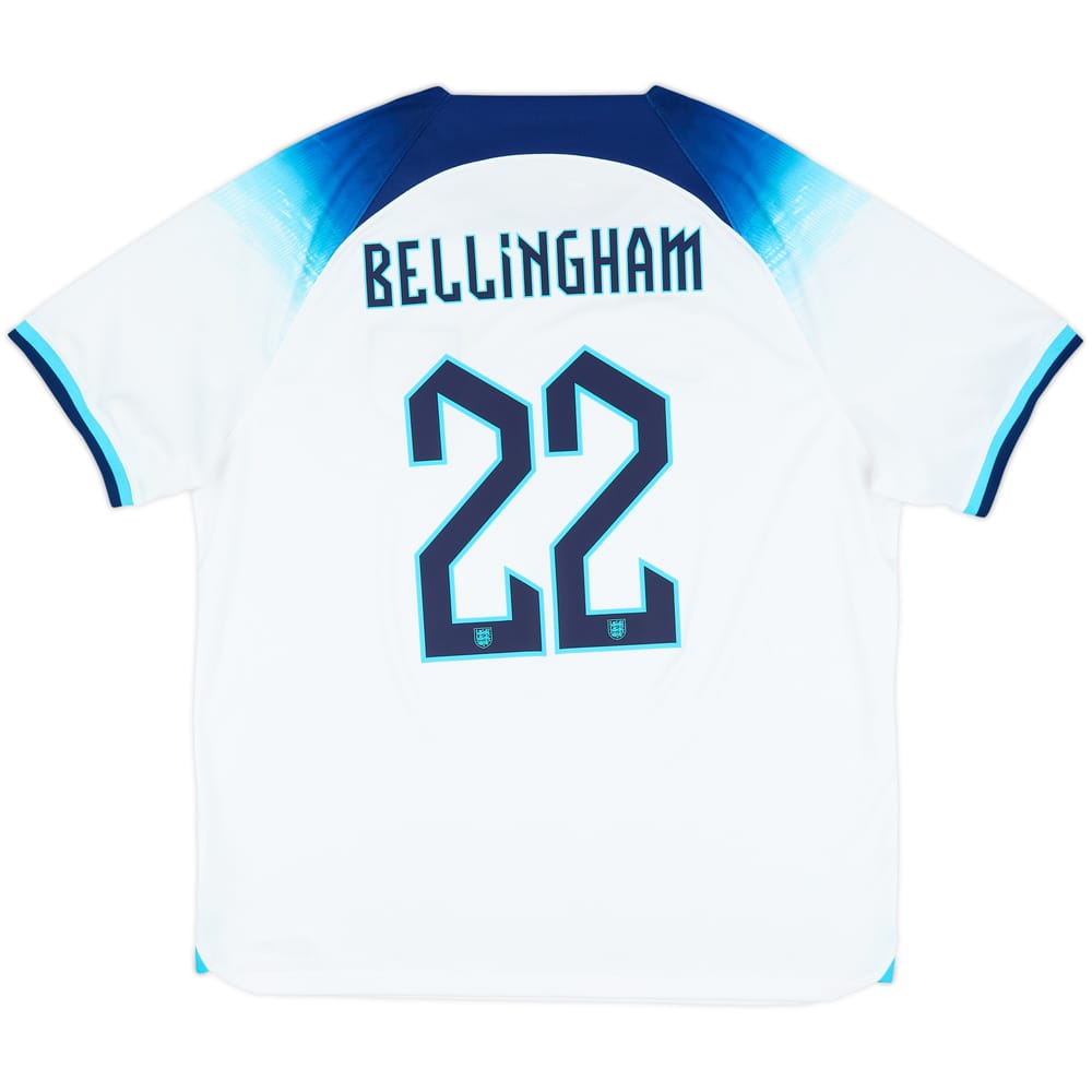 2022-23 England Home Shirt Bellingham #22 - 8/10 - (XL)
