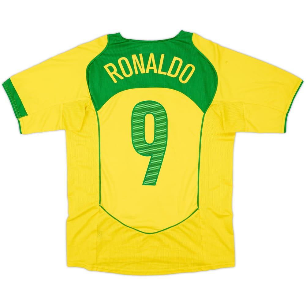 2004-06 Brazil Home Shirt Ronaldo #9 - 6/10 - (M)