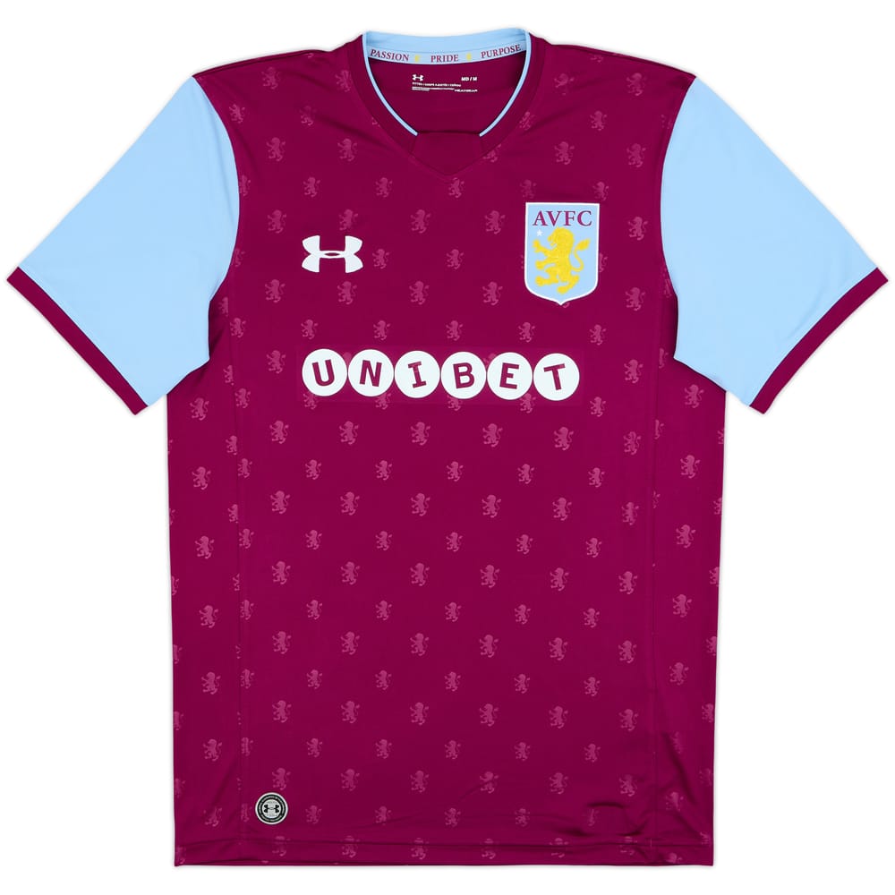 2017-18 Aston Villa Home Shirt - 9/10 - (M)