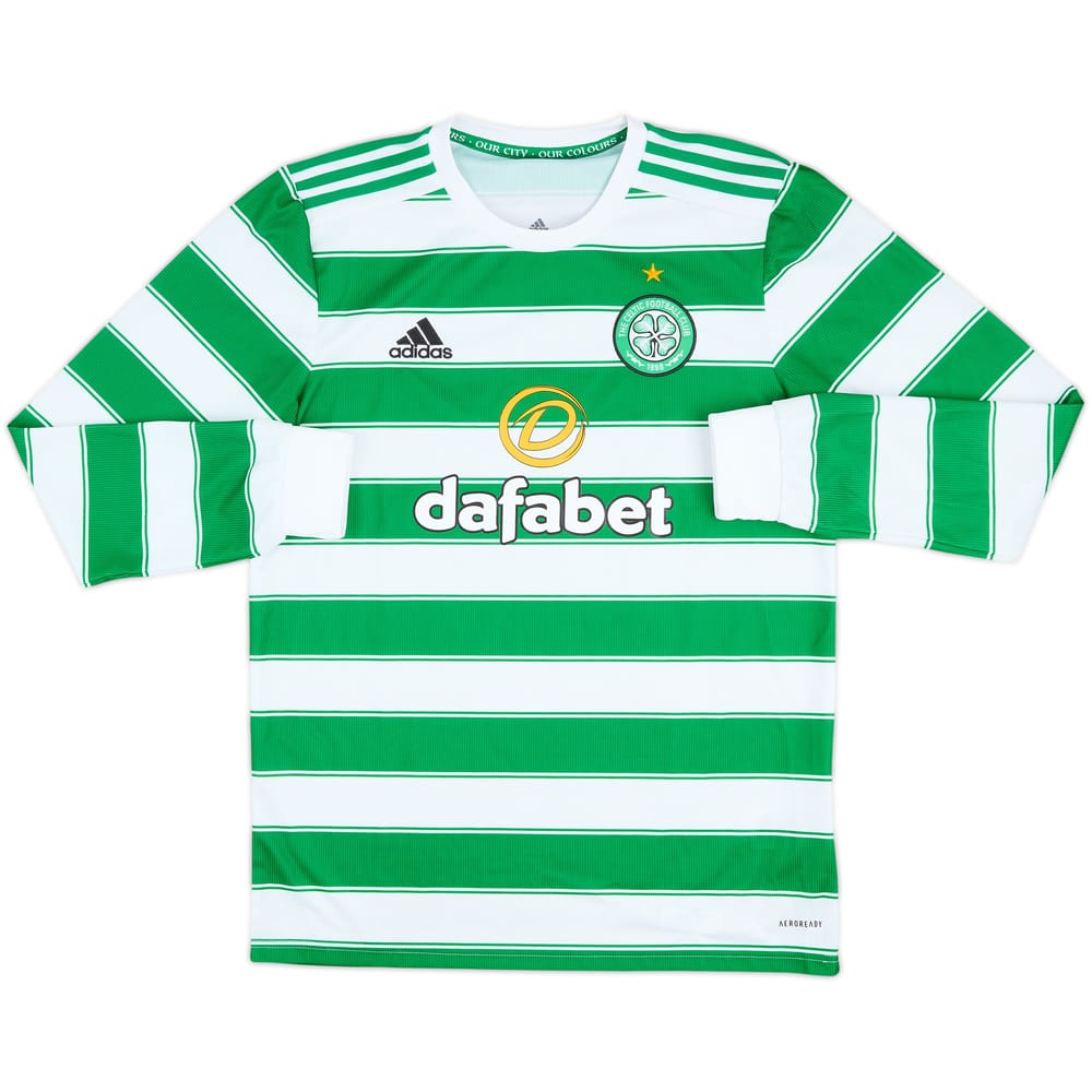 2021-22 Celtic Home L/S Shirt - 8/10 - (M)