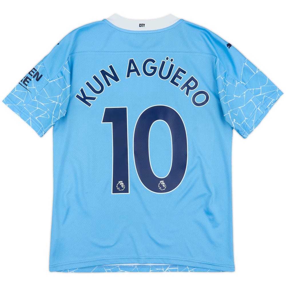 2020-21 Manchester City Home Shirt Kun Aguero #10 - 8/10 - (S)
