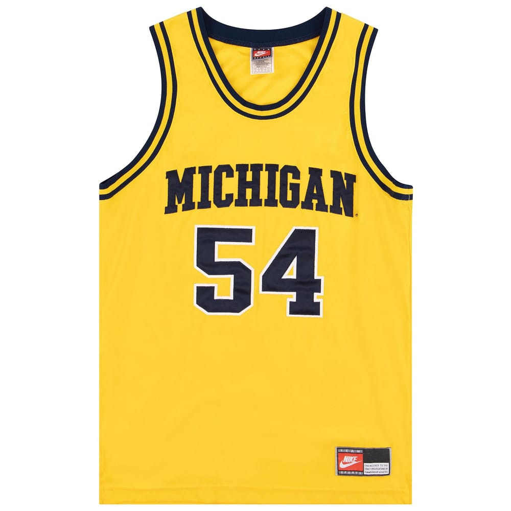 1996-98 Authentic Michigan Wolverines Traylor #54 Nike Jersey (Alternate) L