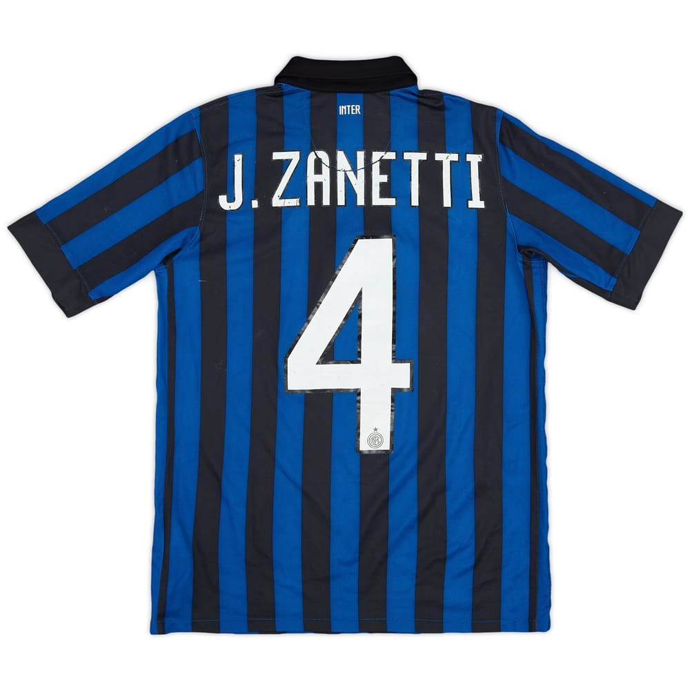2011-12 Inter Milan Home Shirt J.Zanetti #4 - 5/10 - (L.Boys)