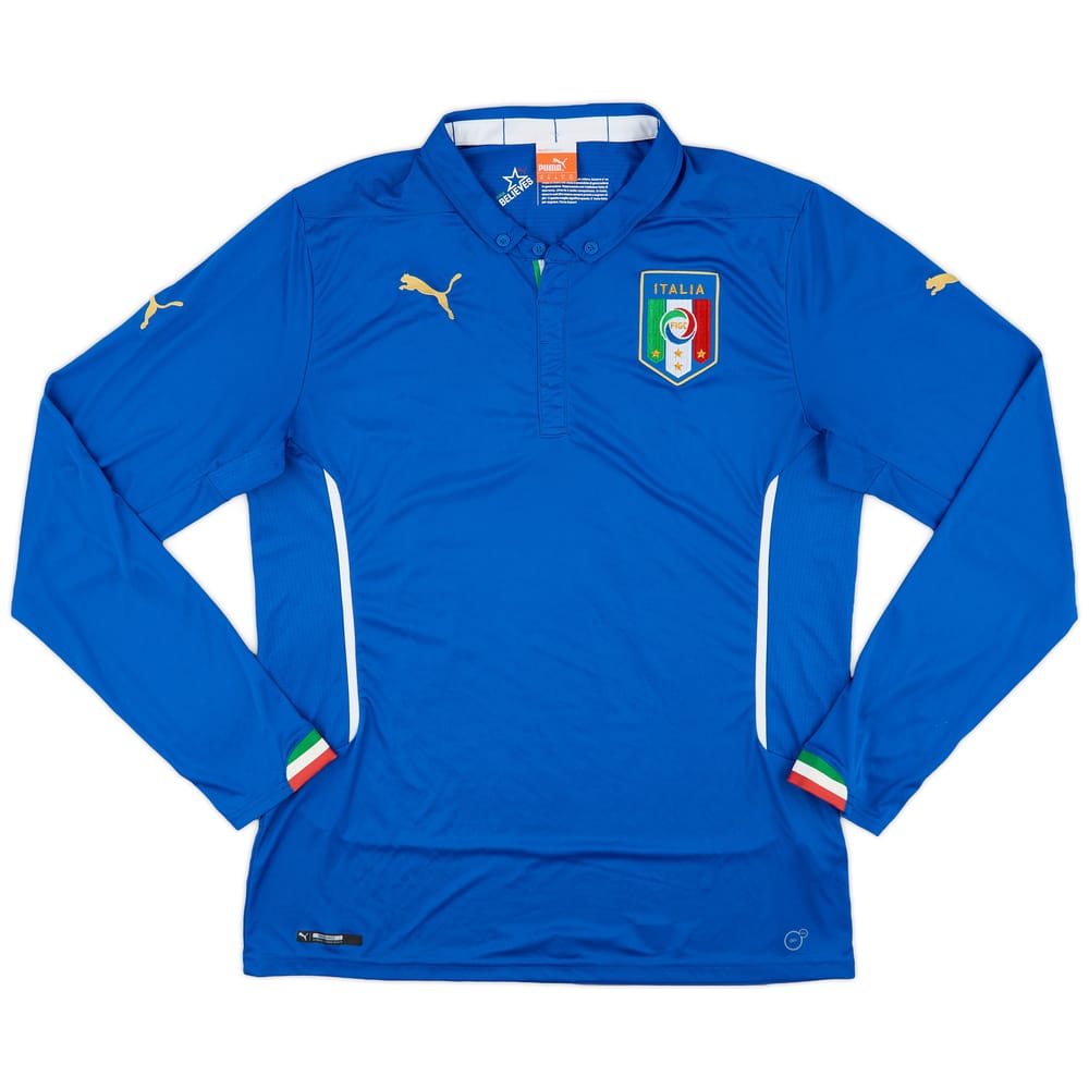 2014-15 Italy Home L/S Shirt - 9/10 - (XL)