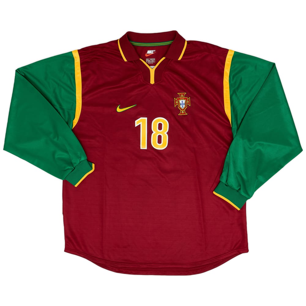 1998-00 Portugal Match Issue Home L/S Shirt #18