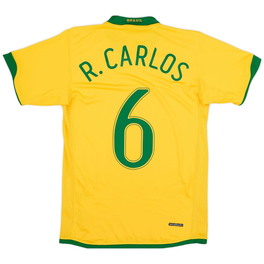 2006-08 Brazil Home Shirt R.Carlos #6 - 8/10 - (S)