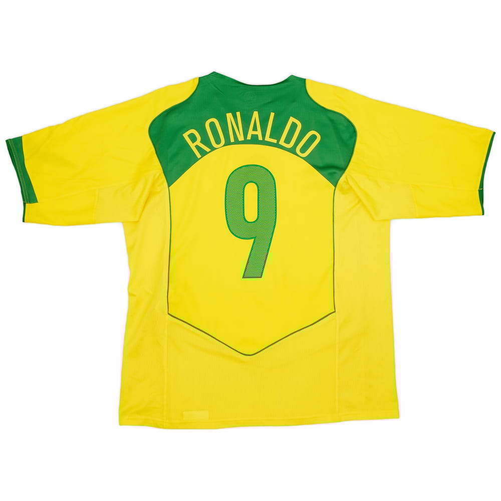 2004-06 Brazil Home Shirt Ronaldo #9 - 8/10 - (XL)