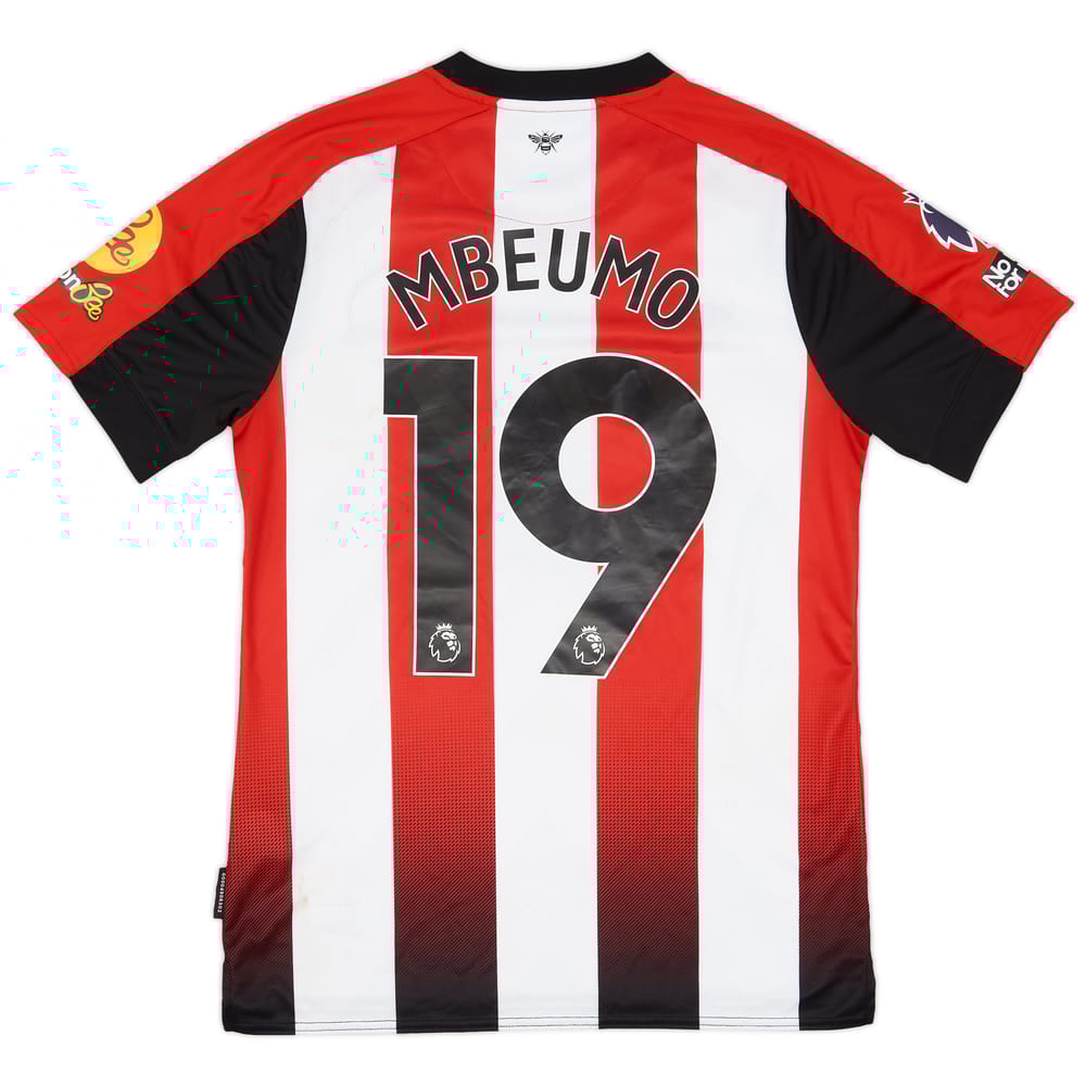 2023-24 Brentford Match Worn Home Shirt Mbeumo #19