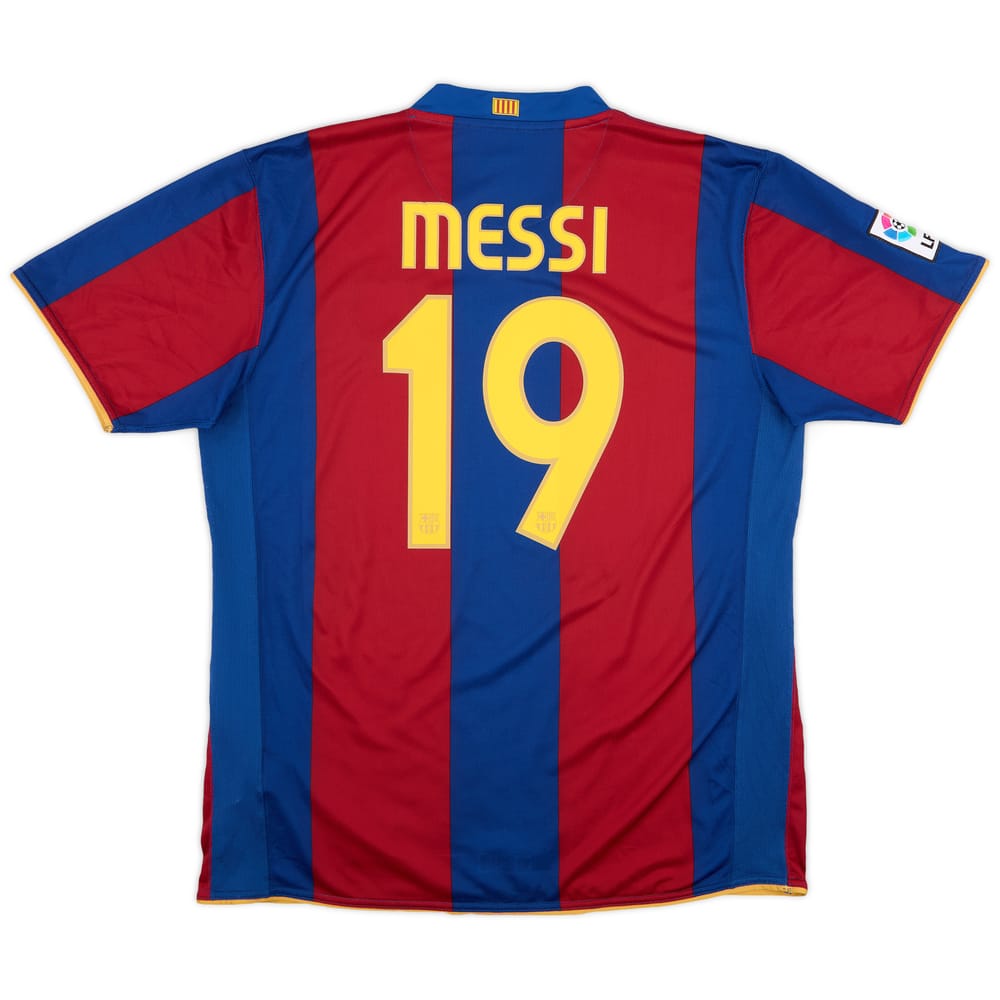2007-08 Barcelona Home Shirt Messi #19 - 9/10 - (XL)