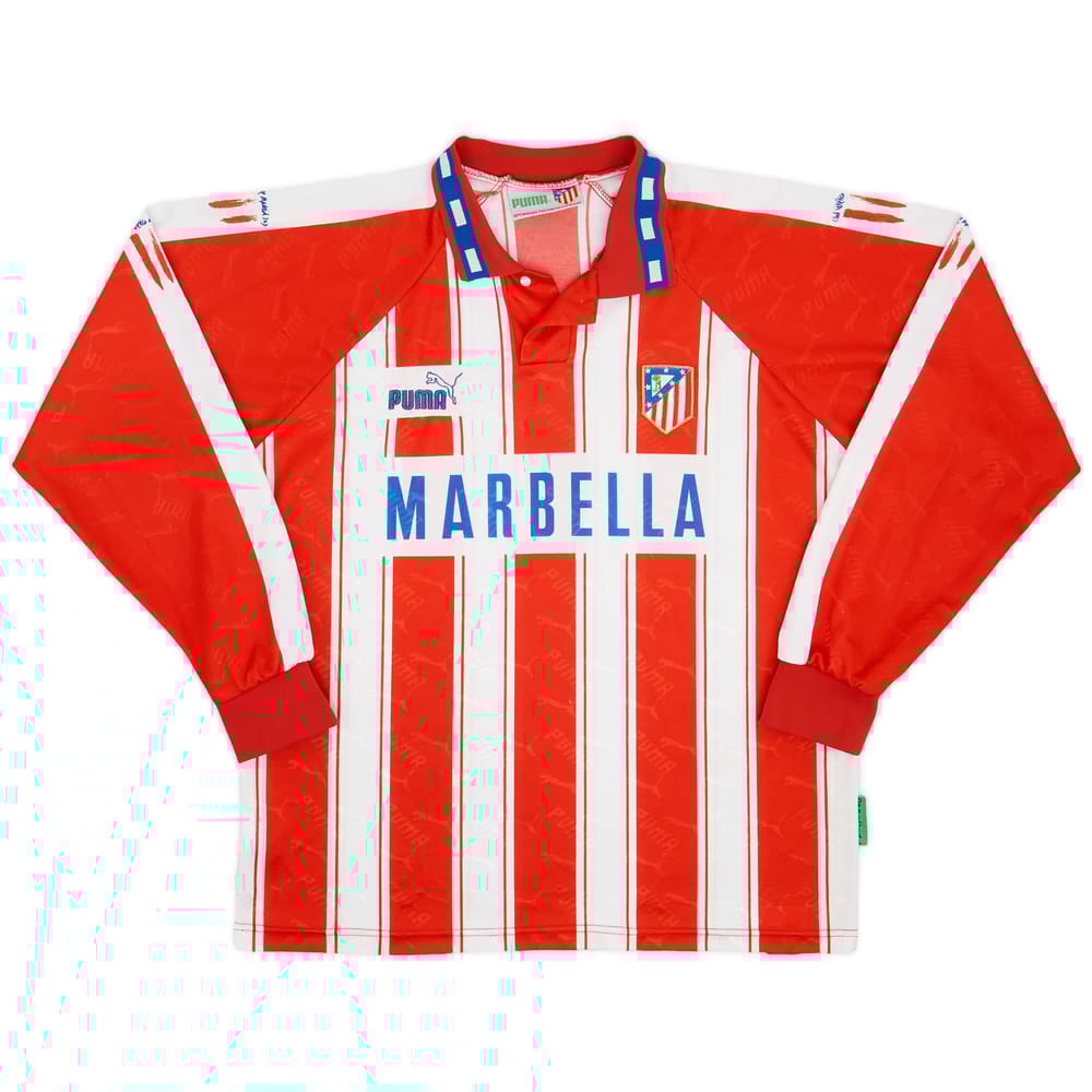 1994-95 Atletico Madrid Home L/S Shirt - 7/10 - (XL)