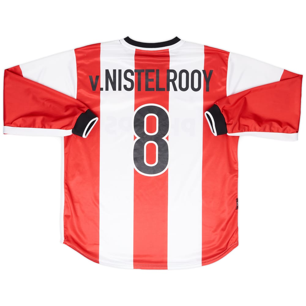 1998-00 PSV Player Issue Home L/S Shirt v. Nistelrooy #8 - 8/10 - (XL)