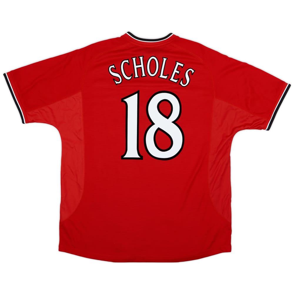 2000-02 Manchester United Home Shirt Scholes #18 - 8/10 - (XL)