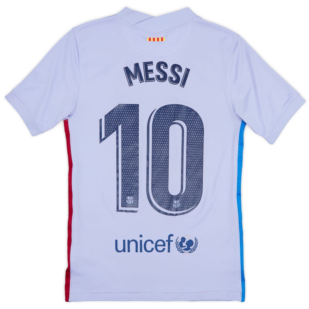 2021-22 Barcelona Away Shirt Messi #10 - 5/10 - (XS)