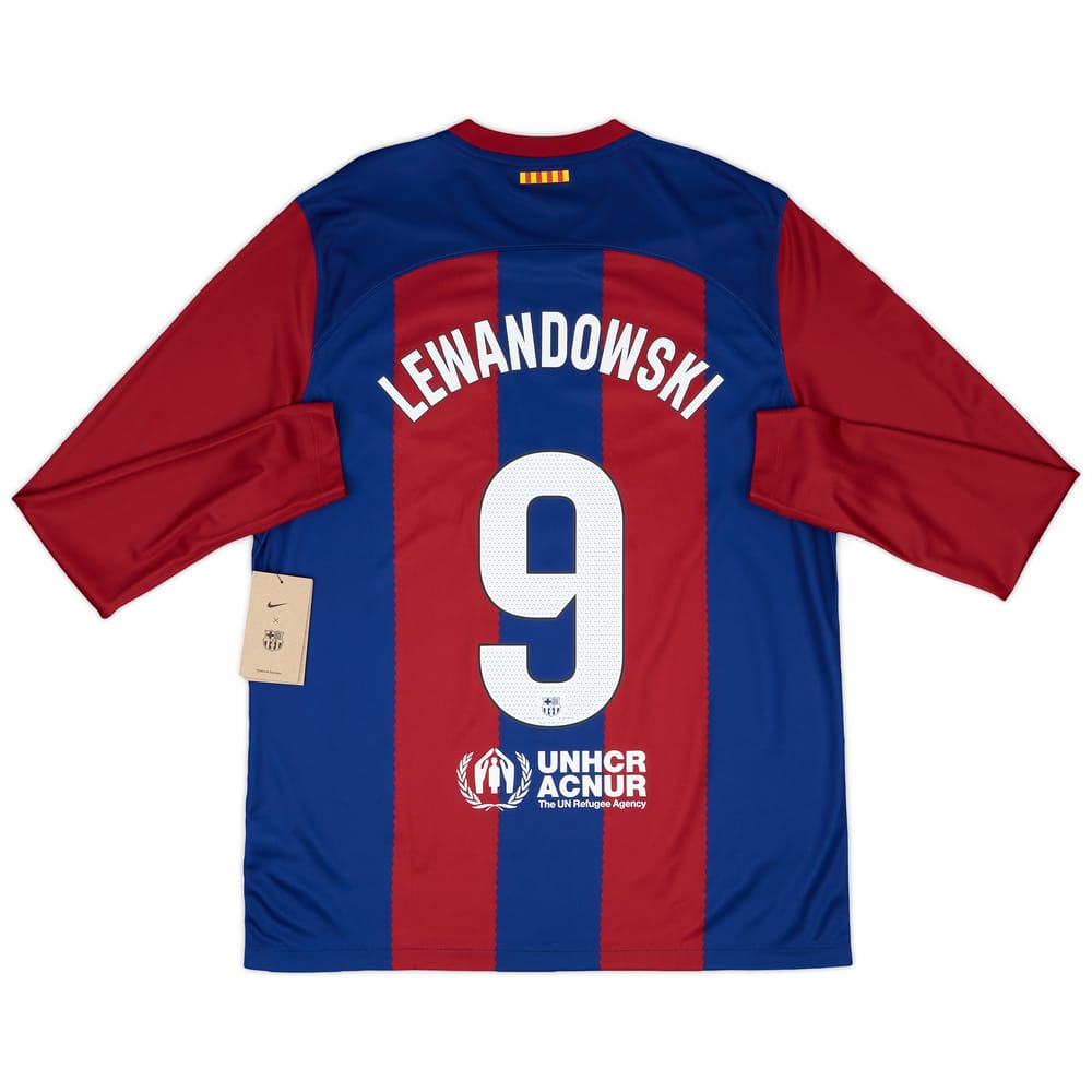 2023-24 Barcelona Home L/S Shirt Lewandowski #9