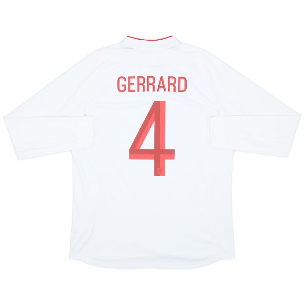 2012-13 England Home L/S Shirt Gerrard #4 - 10/10 - (L)