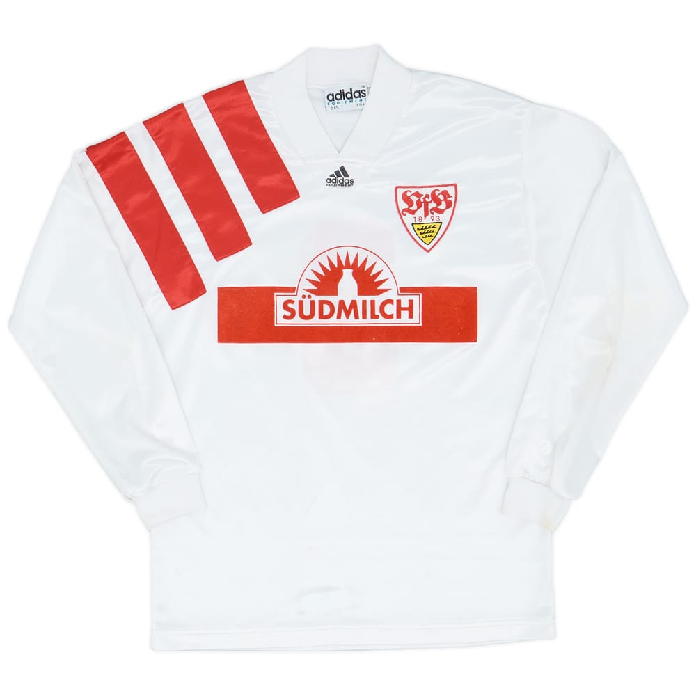 1992-93 Stuttgart Home L/S Shirt #3 - 8/10 - (XL.Boys)