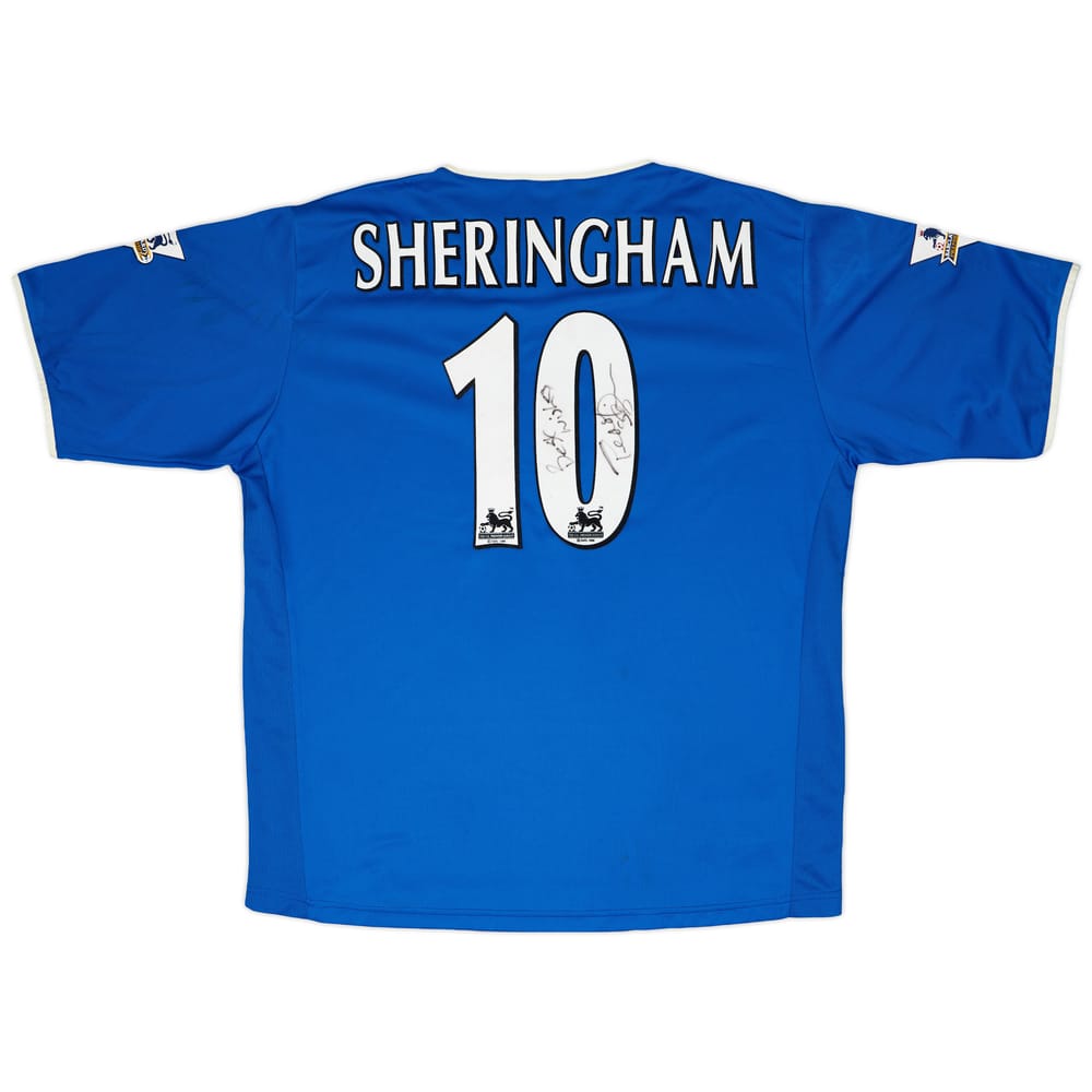 2003-04 Portsmouth Match Worn Signed Home Shirt Sheringham #10
