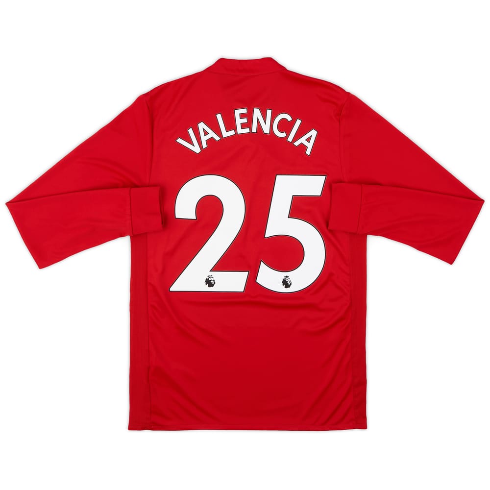 2017-18 Manchester United Home L/S Shirt Valencia #25 - 9/10 - (S)