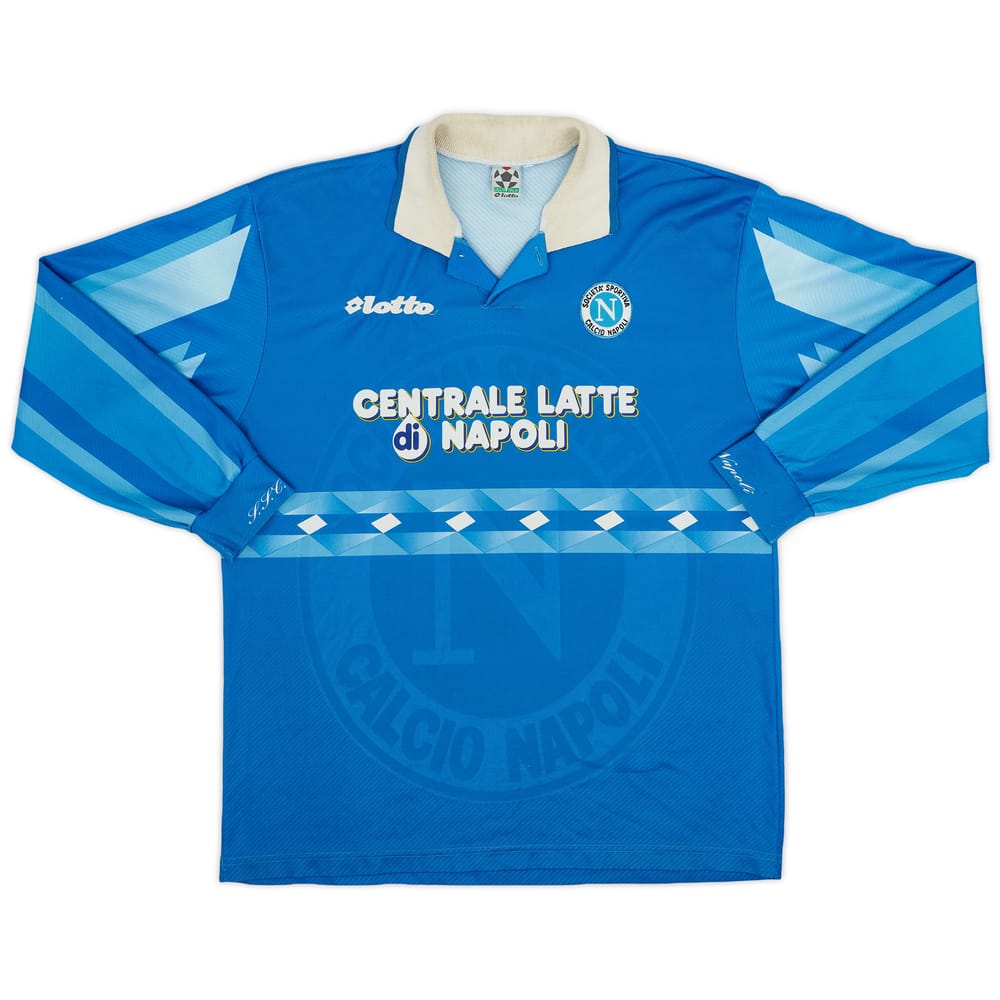 1996-97 Napoli Home L/S Shirt - 5/10 - (XL)