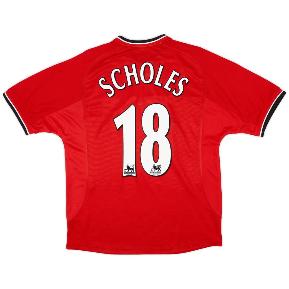 2000-02 Manchester United Home Shirt Scholes #18 - 9/10 - (M)