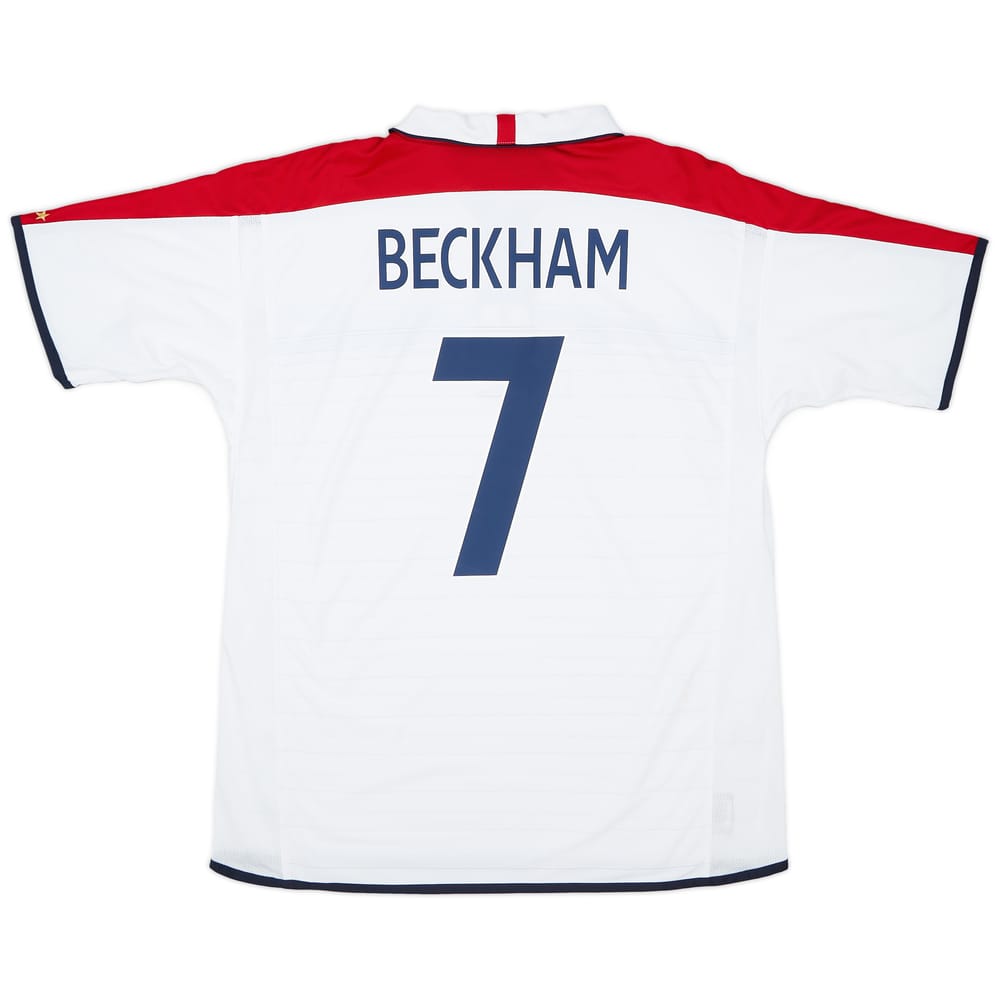 2003-05 England Home Shirt Beckham #7 - 6/10 - (S)