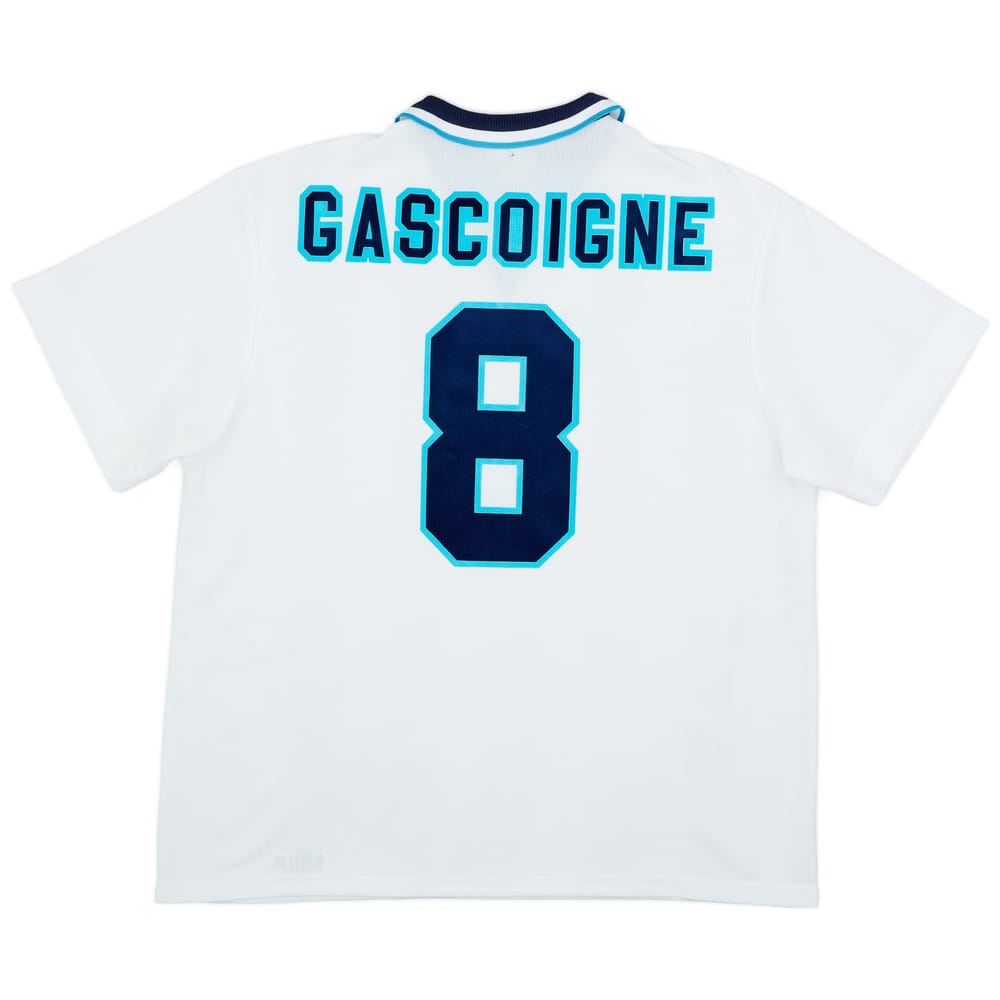 1995-97 England Home Shirt Gascoigne #8 - 7/10 - (XXL)