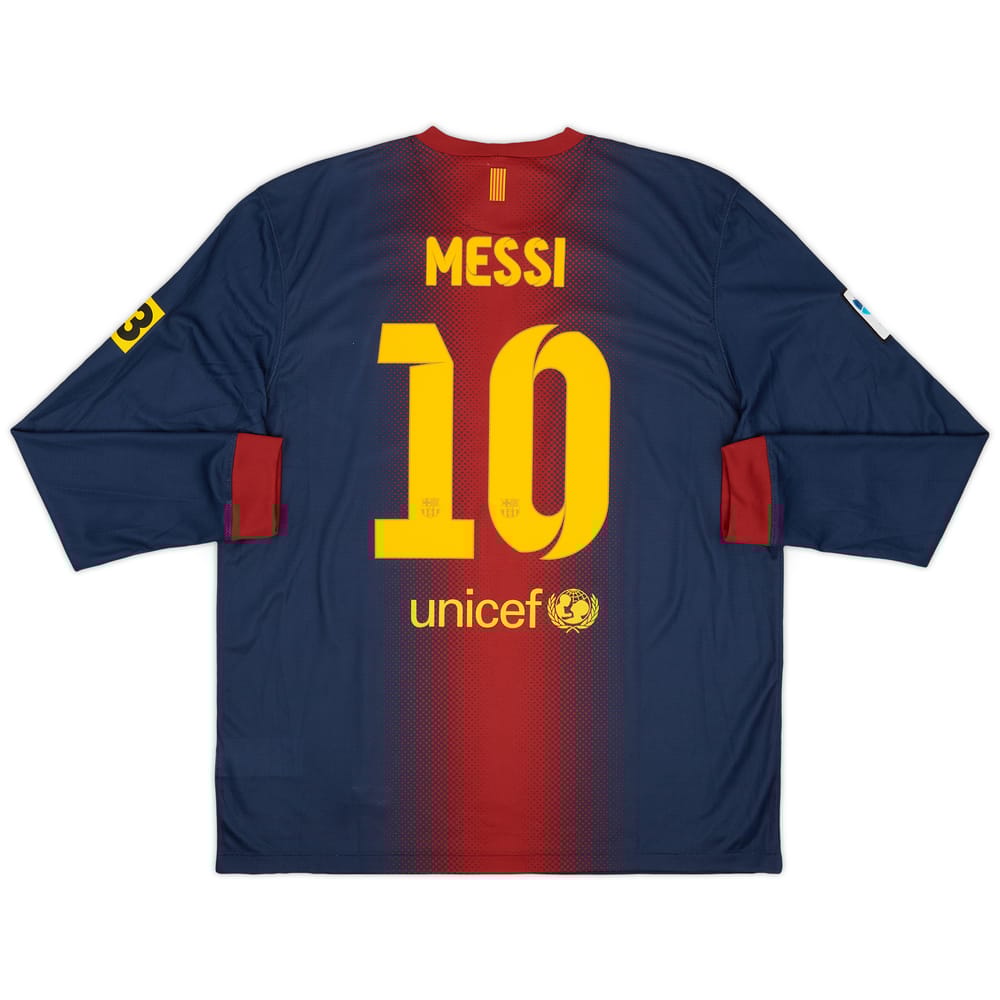 2012-13 Barcelona Home L/S Shirt Messi #10 (XL)