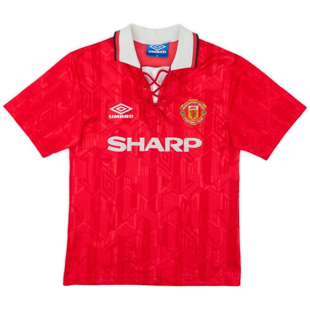 1992-94 Manchester United Home Shirt - 8/10 - (L.Boys)