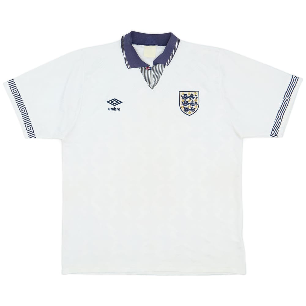 1990-92 England Home Shirt - 8/10 - (XL)