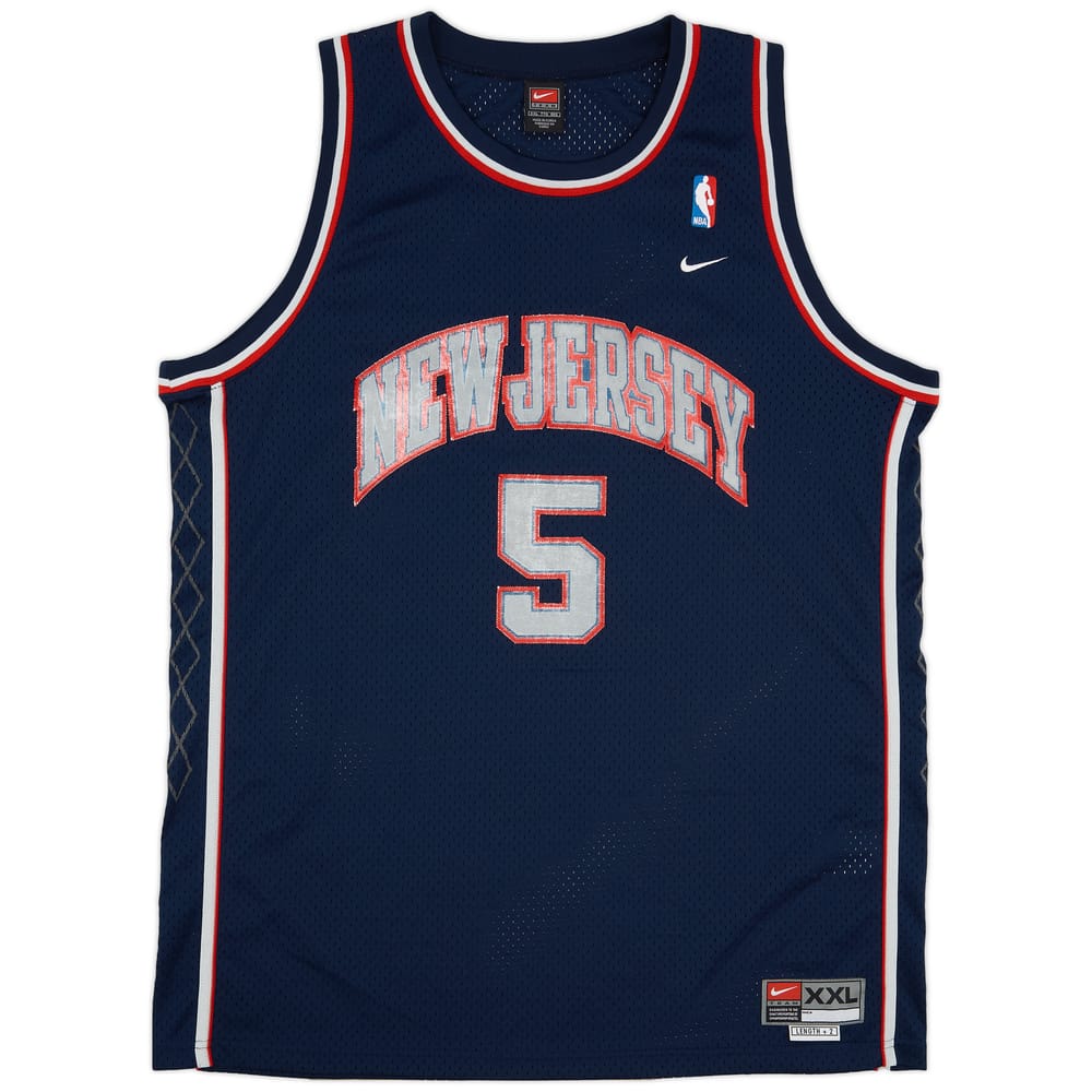 2001-04 New Jersey Nets Kidd #5 Nike Swingman Away Jersey - 7/10 - (XXL)