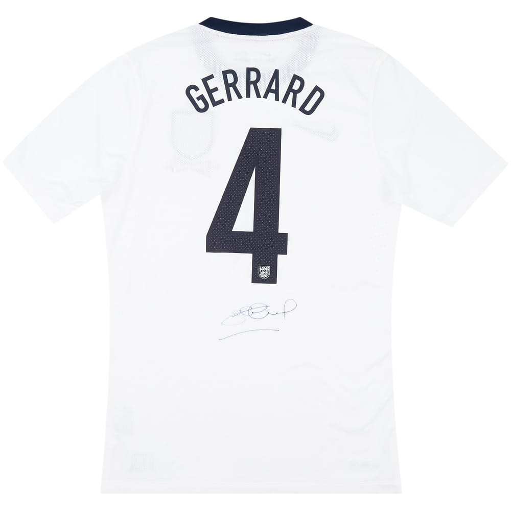 2013 England Match Issue Signed Home Shirt Gerrard #4