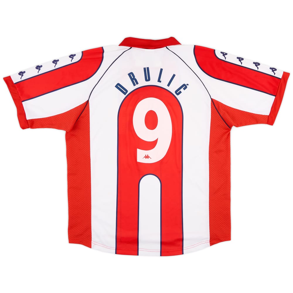 1999-00 Red Star Belgrade Basic Home Shirt Drulic #9 - 6/10 - (XL)