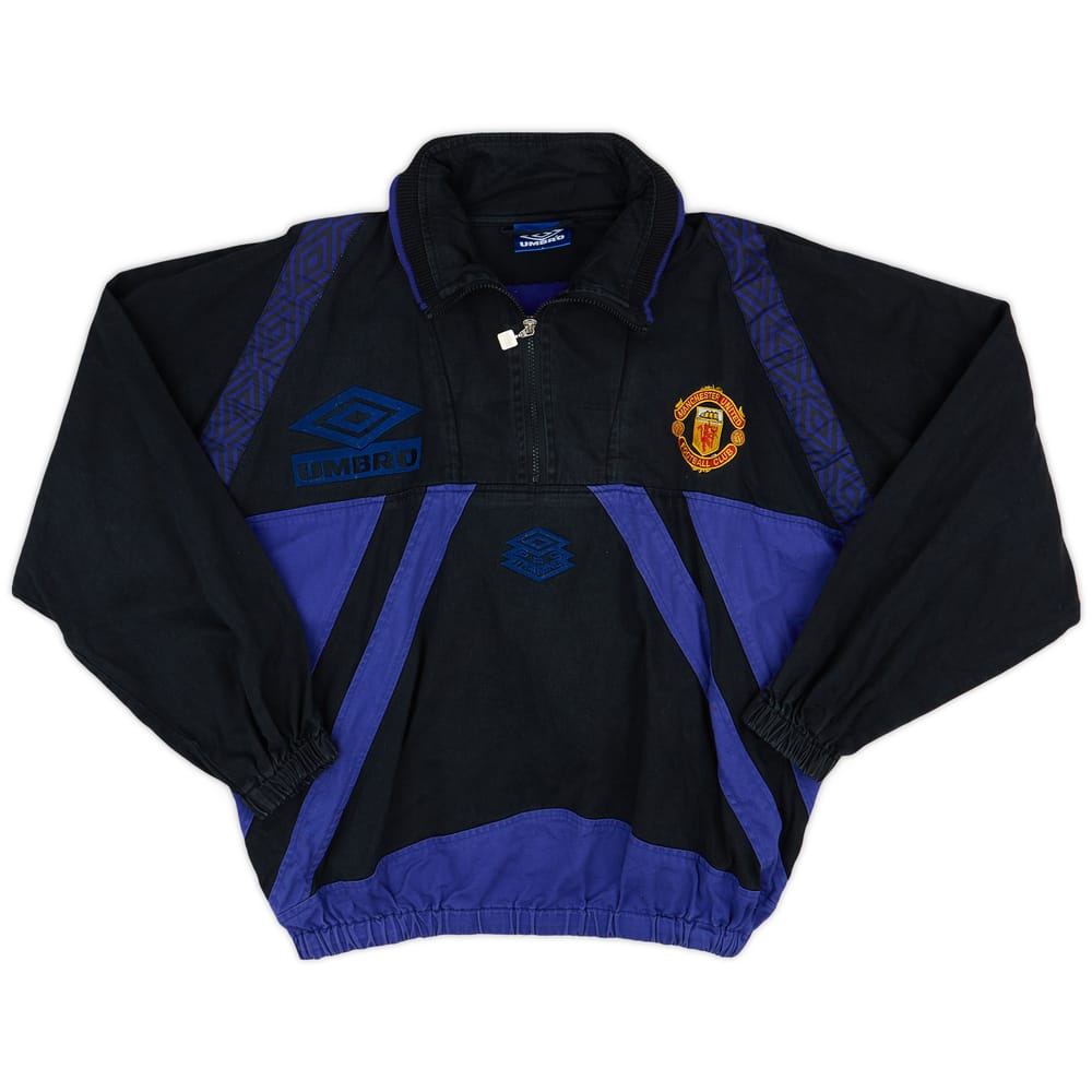 1996-97 Manchester United Umbro 1/4 Zip Drill Top - 9/10 - (L)
