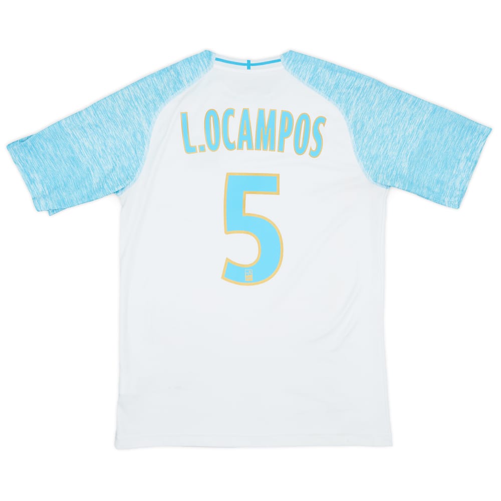 2018-19 Olympique Marseille Home Shirt L.Ocampos #5 - 5/10 - (M)