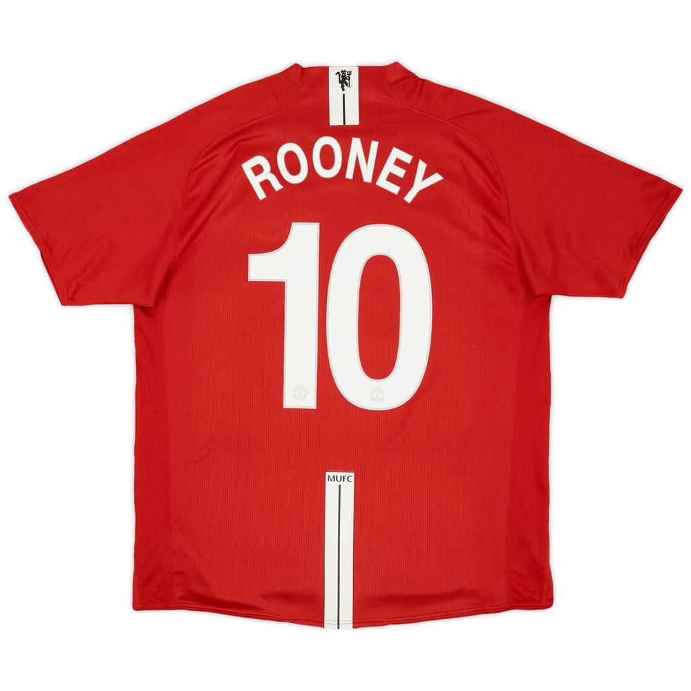 2007-09 Manchester United Home Shirt Rooney #10 - 8/10 - (XL)